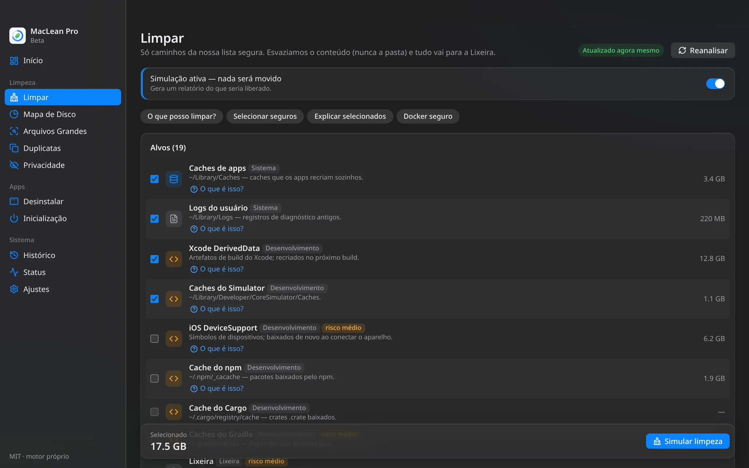 MacLean Pro — Limpar