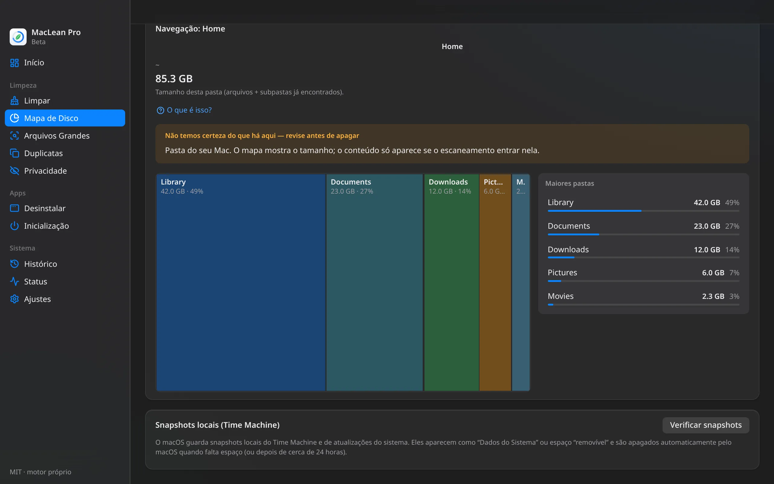 MacLean Pro — Mapa de Disco
